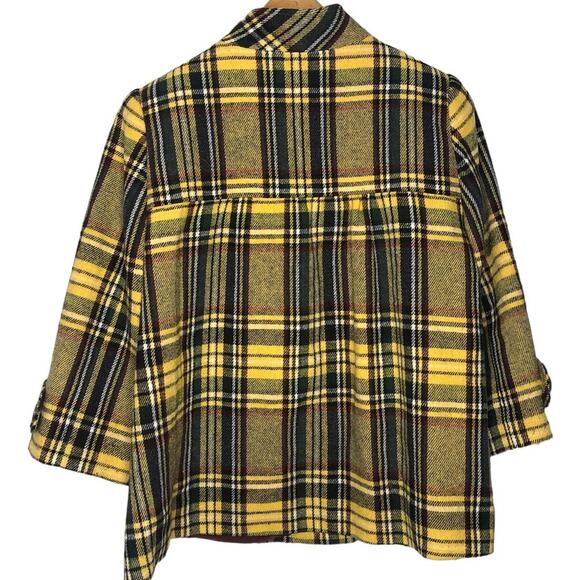 SUNDANCE Wool Jacket Womens Small Cropped Swing Boxy Academia Preppy Trending - Picture 2 of 9